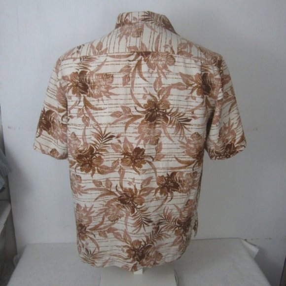 Caribbean Men Hawaiian camp shirt pit to pit 22.5 M aloha luau tropical silk - Picture 5 of 8